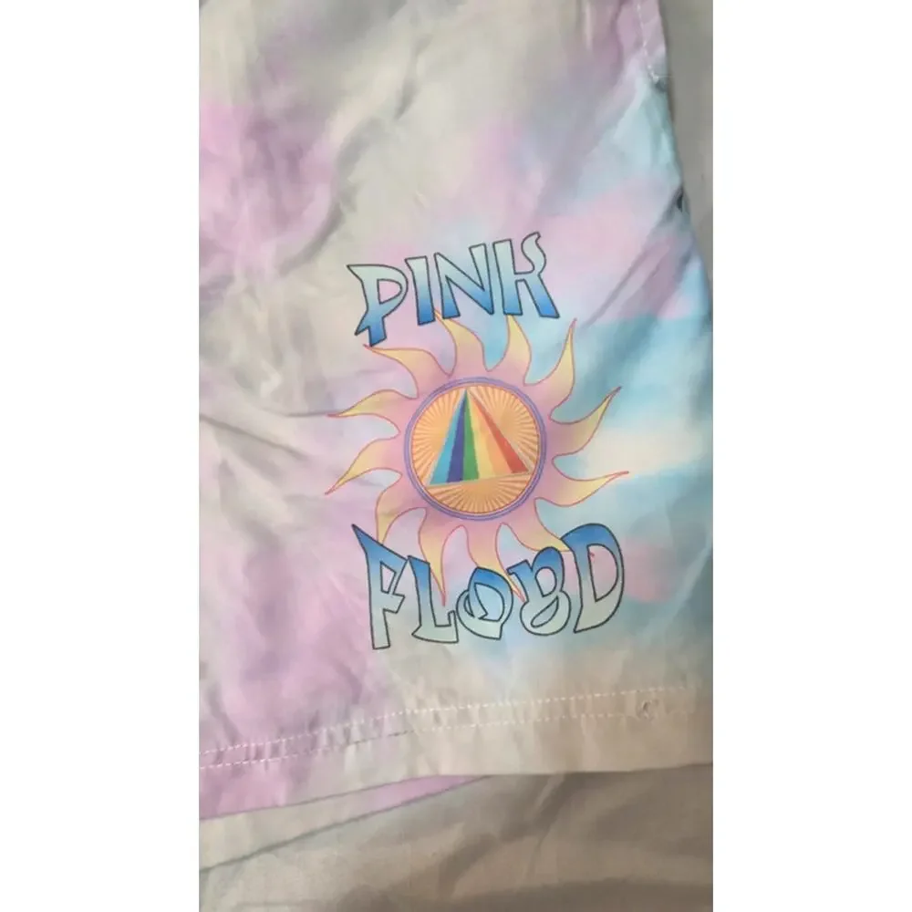 Pink Floyd Swim Trunks Large Tie Dye Board Shorts UPF 50 Beach Pool Mens